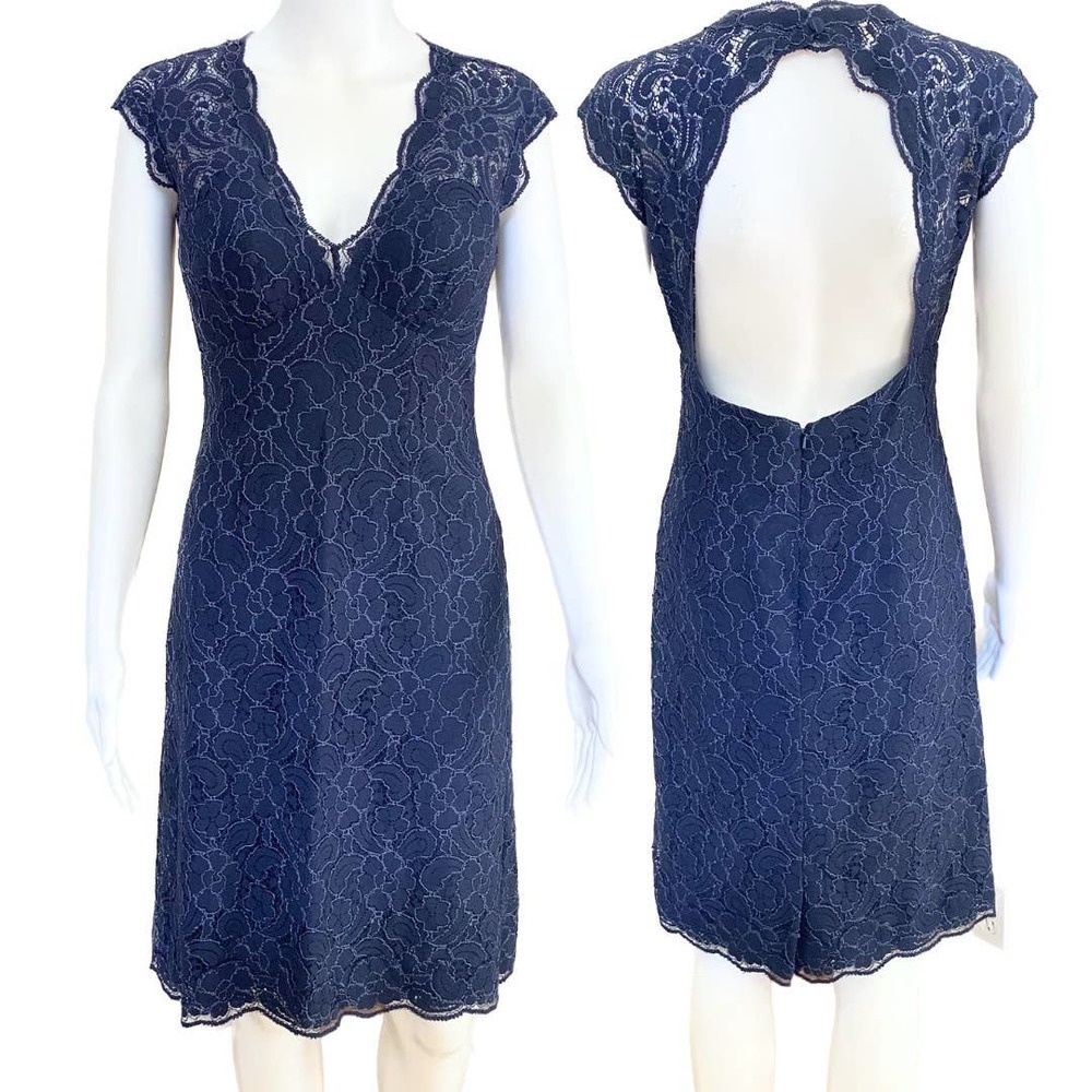 Watters & Watters Dresses Navy Blue Lace Bridesmaid 2258 Dress Women's Sz 2